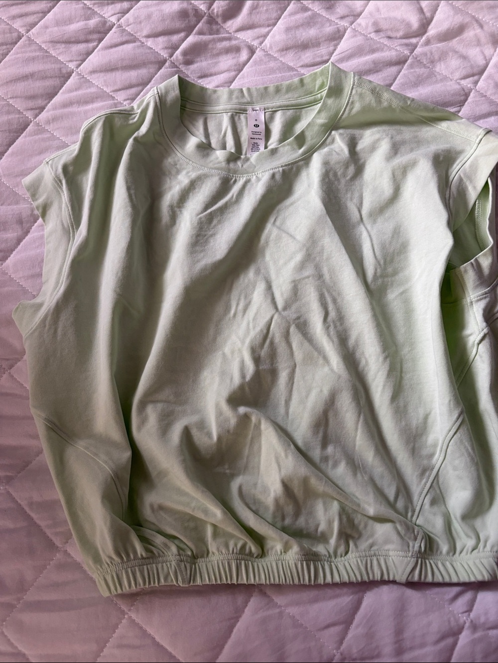 lululemon athletica Light Green Crew Neck Tank